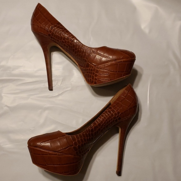 NWOB Sam Edleman  Brown Croc Print Stiletto SZ 9 - Picture 3 of 8